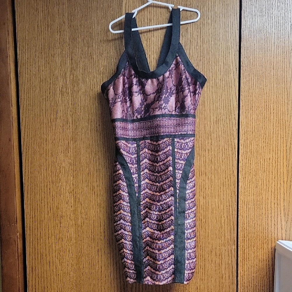 Elegant Pink and Black Women's Dress